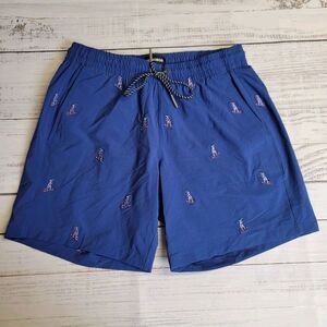 Bonobos Swim Trunks Shorts Surfing T-Rex Mens Size Small Inseam 7" Blue No Liner